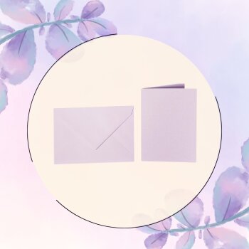 coloured envelopes B6 + folded cards 12x17 cm  lilac