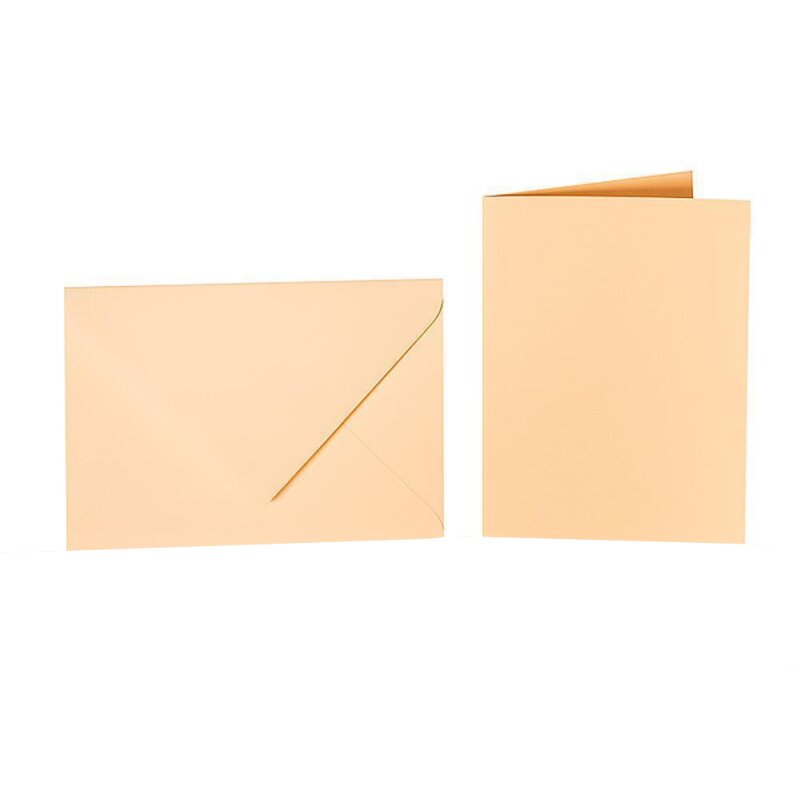 Farbige Briefumschläge B6 + Faltkarten 12x17 cm  Gold-Gelb