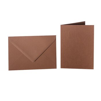 coloured envelopes B6 + folded cards 12x17 cm  chocolate