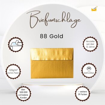 Envelopes DIN B6 (4,92 x 6,93 in) - gold with adhesive...