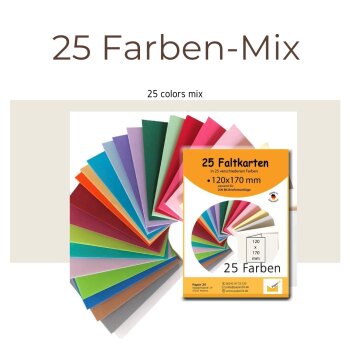 Umschlag-Set, 25 bunte Briefumschläge in 25...