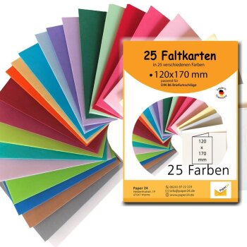 Umschlag-Set, 25 bunte Briefumschläge in 25...