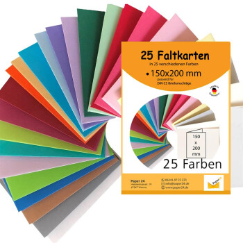 Umschlag-Set, 25 bunte Briefumschläge in 25...