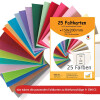 Umschlag-Set, 25 bunte Briefumschläge in 25 unterschiedlichen Farben als Set im Format C8, nassklebend, ideal zum Basteln, zu Weihnachten oder als Geschenkidee