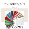 Envelope set, 25 colorful envelopes in 25 different colors as a set in C8 format, wet-adhesive, ideal for handicrafts, for Christmas or as a DIN C8 gift idea