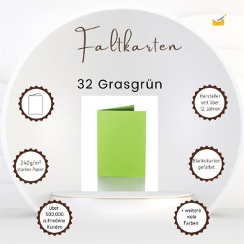 Faltkarten A6 240g/m²  Grasgrün