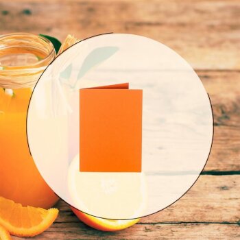 25 Faltkarten 100 x 150 mm /A6  für DIN C6 Briefumschläge in Orange