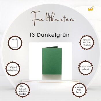 25 Faltkarten 100 x 150 mm /A6  für DIN C6 Briefumschläge in Dunkelgrün