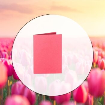 25 Faltkarten 100 x 150 mm 240 g/qm für DIN C6 Briefumschläge 09 Pink