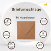 je 25 Briefumschläge 155x155 mm, 120g Haselnuss