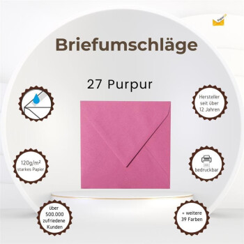 je 25 Briefumschläge 155x155 mm, 120g Purpur