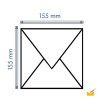 Quadratische Umschläge 155 x 155 mm (15,5 x 15,5 cm);   Farbe: transparent mit Dreieckslasche 100g