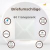 25 Quadratische Briefumschläge 150 x 150 mm nassklebend 120 g/qm 60 Transparent