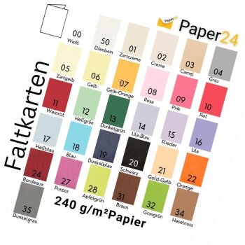 Choix de couleurs - cartes pliantes 120 x 170 mm 240 g /...