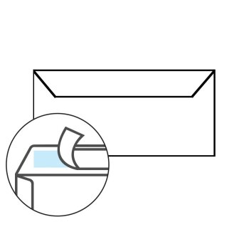 Briefumschläge DIN lang haftklebend 110 x 220 mm 120 g/m² 25 Stück