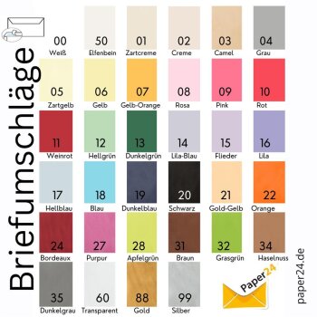 Color choice - DIN long envelopes 4,33 x 8,66 in Adhesive...