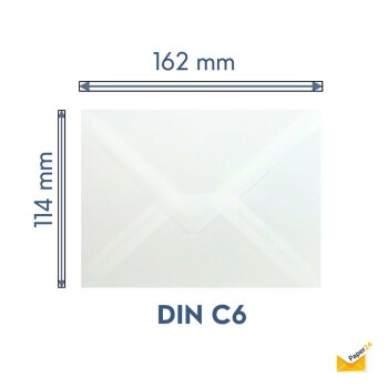 Briefumschlag DIN C6 114 x 162 mm nassklebend 120 g/qm in 60 Transparent