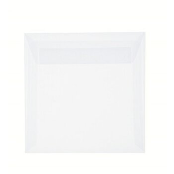 Enveloppes carrées 125 x 125 mm - transparentes avec bandes adhésives