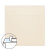 Buste quadrate 125x125 mm crema morbida con strisce adesive