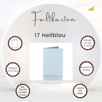 25 Faltkarten A6 240g/m² Hellblau