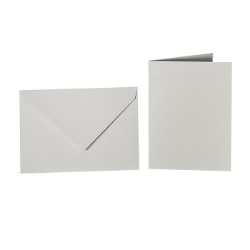 25 coloured envelopes C6 + folded card 10x15 cm  grey
