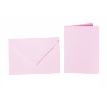je 25 Farbige Briefumschläge C6 + Faltkarte 10x15 cm  Rosa