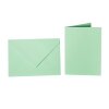25 enveloppes colorées C6 + carte pliante 10x15 cm vert clair