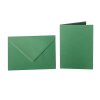25 enveloppes colorées chacune C6 + carte pliante 10x15 cm vert foncé