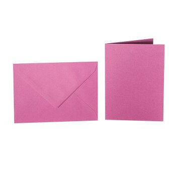25 coloured envelopes C6 + folded card 10x15 cm  purple red