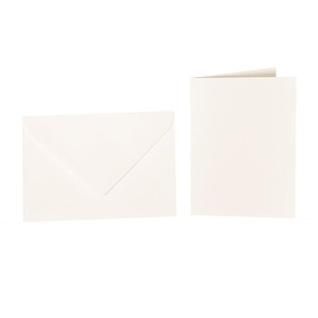 25 coloured envelopes C6 + folded card 10x15 cm  ivory