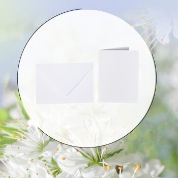 25 coloured envelopes C6 + folded card 10x15 cm  white