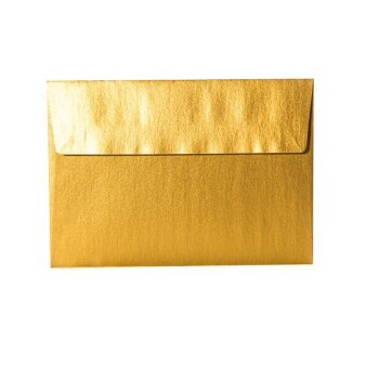 25Briefumschläge C6 (11,4x16,2 cm) - Gold mit...
