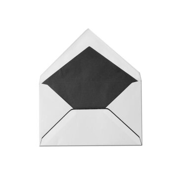 Trauerbriefumschlag 120x191 mm mit schwarzem randlosen Rahmen handgerändert, schwarz gefüttert  - ArtikelNr. 047159