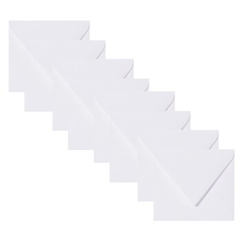 25 Quadratische Briefumschläge 10x10 cm Weiß