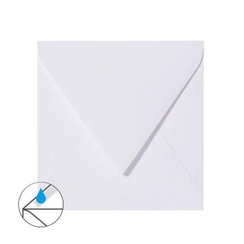 25 Quadratische Briefumschläge 10x10 cm Weiß