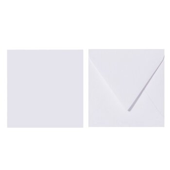 25 Quadratische Briefumschläge 10x10 cm Weiß