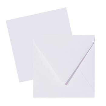 25 Quadratische Briefumschläge 10x10 cm Weiß