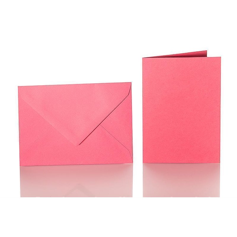 Farbige Briefumschläge C5 + Faltkarten 15x20 cm  Pink
