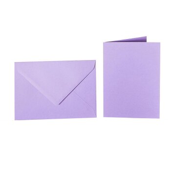 Farbige Briefumschläge C5 + Faltkarten 15x20 cm  Lila