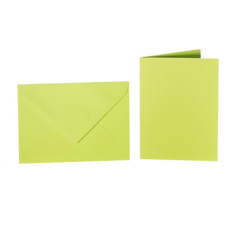 Farbige Briefumschläge C5 + Faltkarten 15x20 cm  Apfelgrün