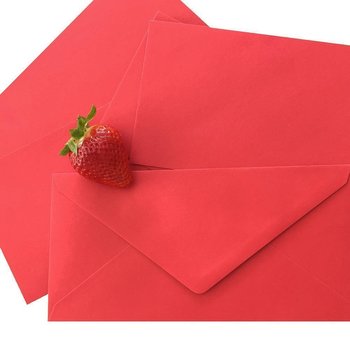 25 envelopes each with triangular flap Din long 4.33 x 8.66 in red