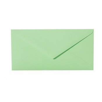 25 enveloppes chacune avec rabat triangulaire Din long 11x22 cm vert clair