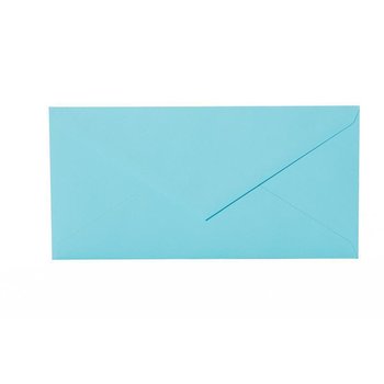 25 enveloppes chacune avec rabat triangulaire Din long 11x22 cm bleu