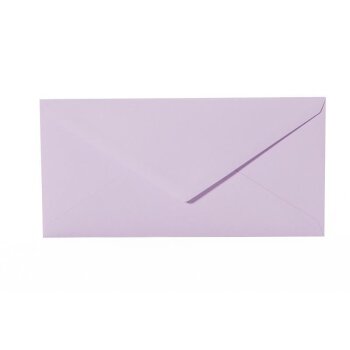 25 enveloppes chacune avec rabat triangulaire Din long 11x22 cm lilas