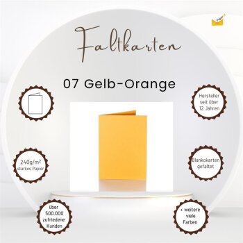 Carte pliante 12x17 cm 240 g / m² 25 pièces en jaune-orange