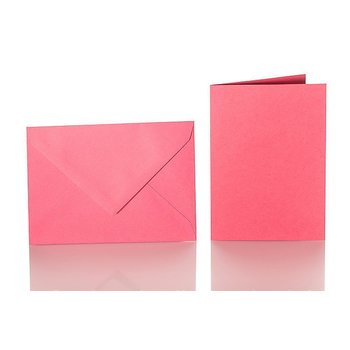 je 25 farbiger Briefumschläge C5 + Faltkarten 15x20 cm  Pink