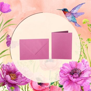 25 enveloppes colorées C5 chacune + cartes pliantes 15x20 cm violet