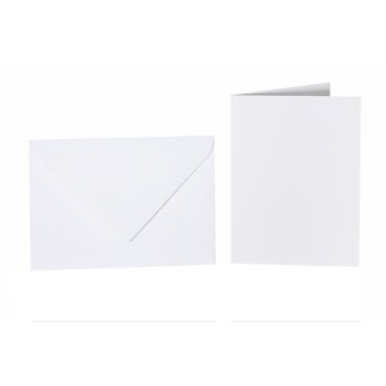 Enveloppes B6 + carte pliante 12x17 cm - blanc