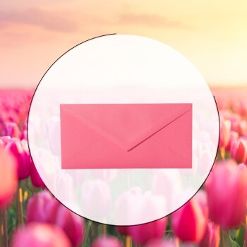 Briefumschläge DIN lang - 11x22 cm - Pink mit Dreieckslasche