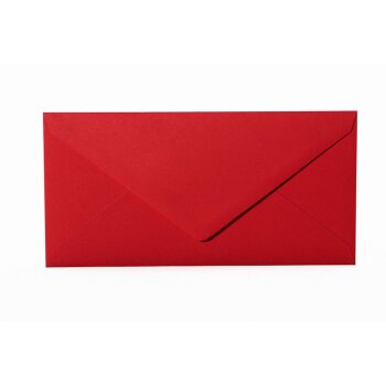 Enveloppes DIN longues - 11x22 cm - rouge vin à rabat triangulaire